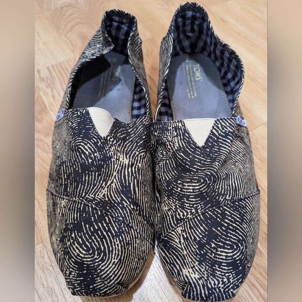 Toms Fingerprint Slip On Shoes